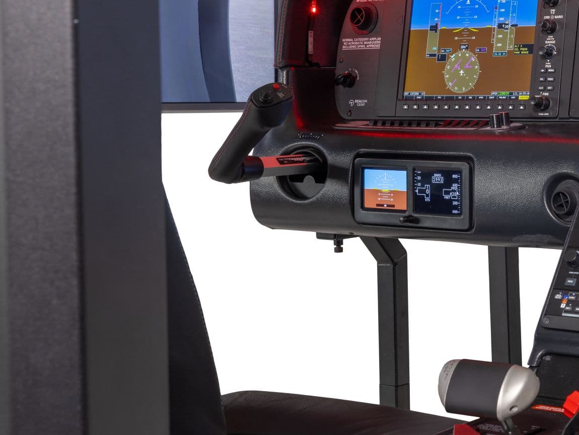 The Cirrus side yoke, the trim lever and the electronic standby instrument